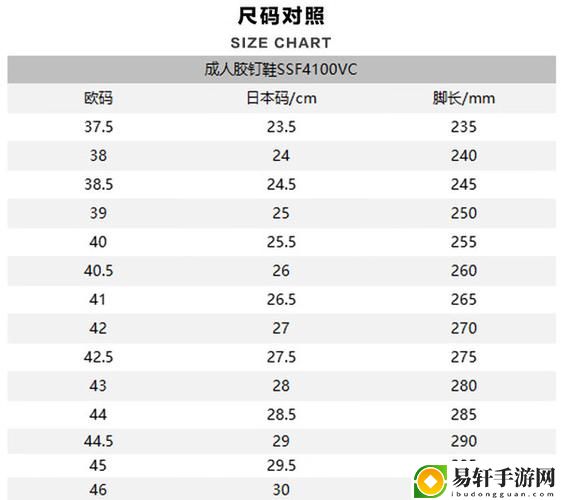 探索欧洲尺码与日本尺码的转换——欧洲尺码日本尺码专线图片详解